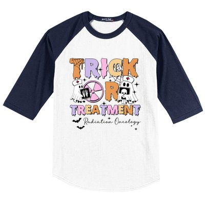 Trick Or Treatment Radiation Oncology Halloween Baseball Sleeve Shirt