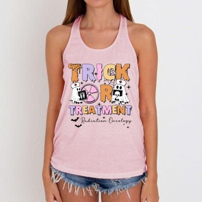 Trick Or Treatment Radiation Oncology Halloween Women's Knotted Racerback Tank