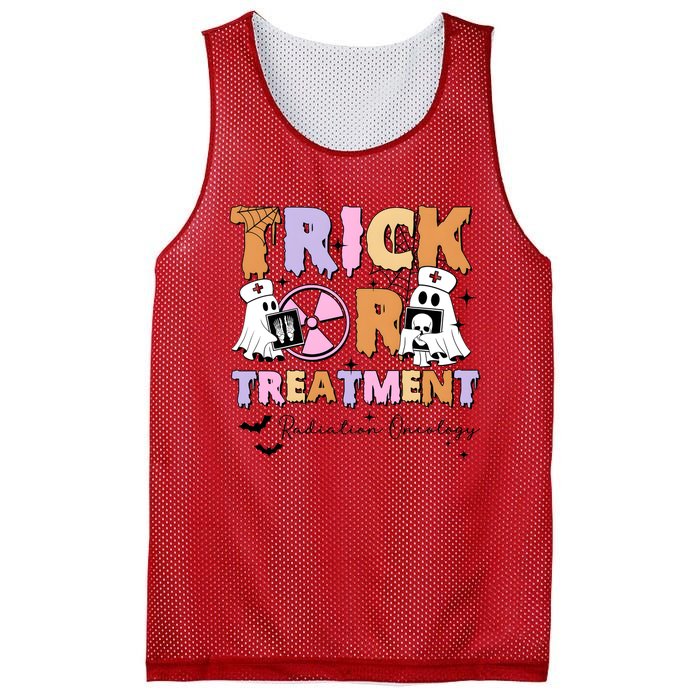 Trick Or Treatment Radiation Oncology Halloween Mesh Reversible Basketball Jersey Tank