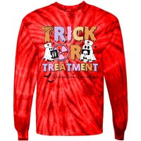 Trick Or Treatment Radiation Oncology Halloween Tie-Dye Long Sleeve Shirt