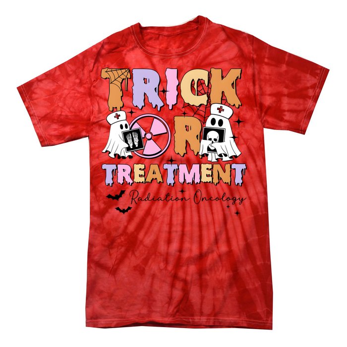 Trick Or Treatment Radiation Oncology Halloween Tie-Dye T-Shirt