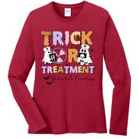 Trick Or Treatment Radiation Oncology Halloween Ladies Long Sleeve Shirt