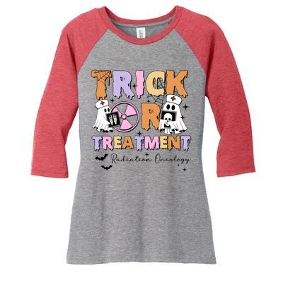 Trick Or Treatment Radiation Oncology Halloween Women's Tri-Blend 3/4-Sleeve Raglan Shirt