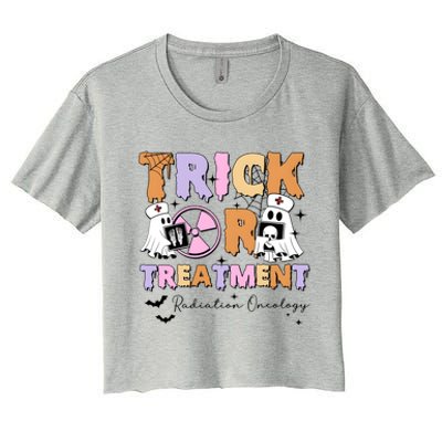 Trick Or Treatment Radiation Oncology Halloween Women's Crop Top Tee