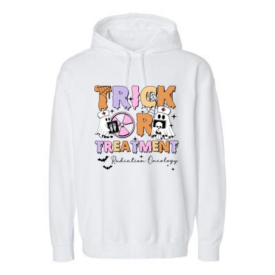 Trick Or Treatment Radiation Oncology Halloween Garment-Dyed Fleece Hoodie