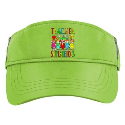 Teacher Of Tiny Superheroes First Day Back To School Graphic Adult Drive Performance Visor