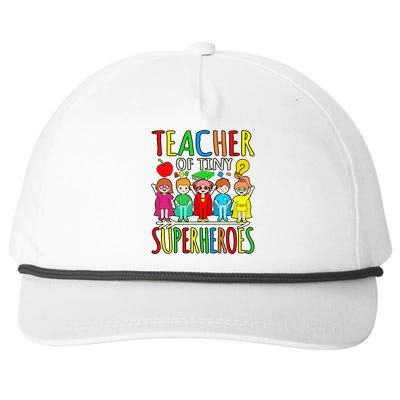 Teacher Of Tiny Superheroes First Day Back To School Graphic Snapback Five-Panel Rope Hat