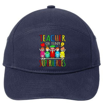 Teacher Of Tiny Superheroes First Day Back To School Graphic 7-Panel Snapback Hat