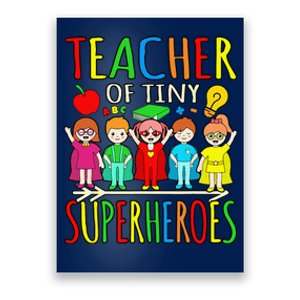 Teacher Of Tiny Superheroes First Day Back To School Graphic Poster