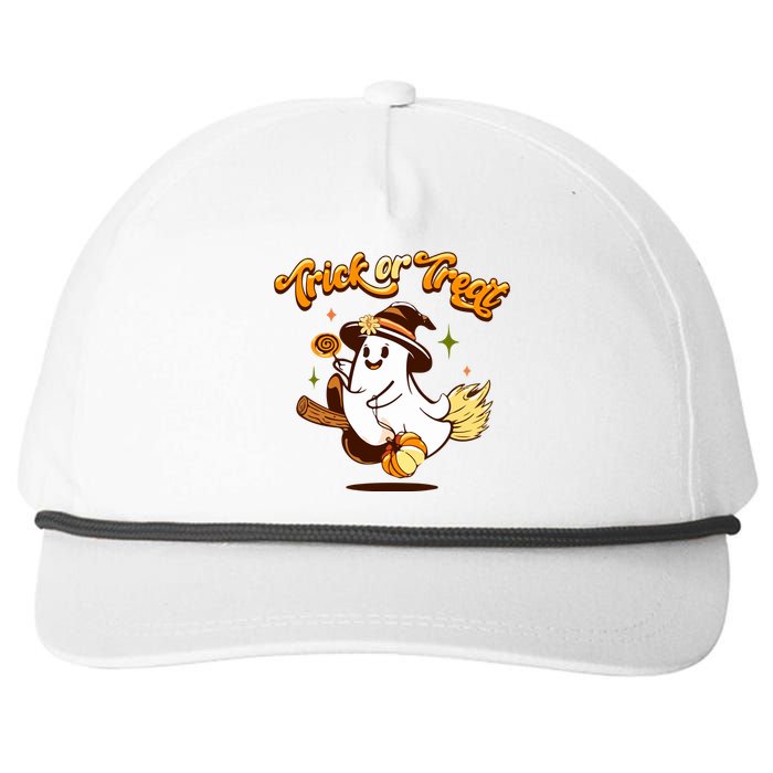 Trick Or Treat Witchy Cute Ghost For Halloween Thankgiving Gift Snapback Five-Panel Rope Hat