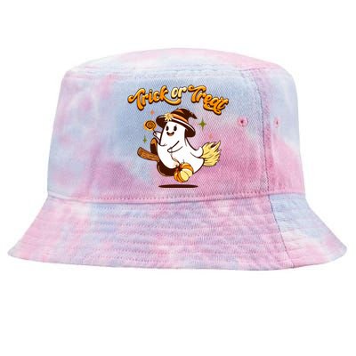 Trick Or Treat Witchy Cute Ghost For Halloween Thankgiving Gift Tie-Dyed Bucket Hat