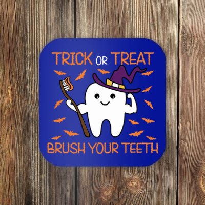 Trick Or Treat Brush Your Teeth Halloween Spooky Dentist Great Gift Coaster