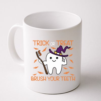 Trick Or Treat Brush Your Teeth Halloween Spooky Dentist Great Gift Coffee Mug