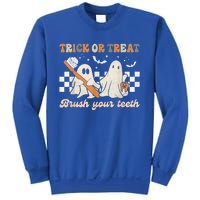 Trick Or Treat Brush Your Teeth Retro Halloween Dentist Gift Sweatshirt