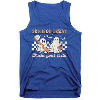 Trick Or Treat Brush Your Teeth Retro Halloween Dentist Gift Tank Top