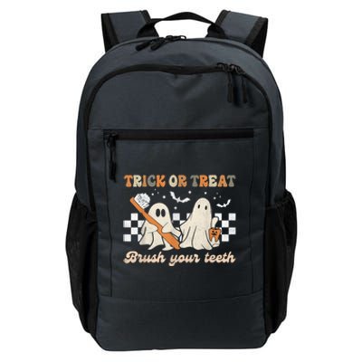 Trick Or Treat Brush Your Teeth Retro Halloween Dentist Gift Daily Commute Backpack