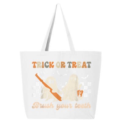 Trick Or Treat Brush Your Teeth Retro Halloween Dentist Gift 25L Jumbo Tote