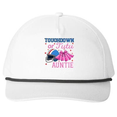 Touchdown Or Tutu Auntie Loves You Football Baby Shower Snapback Five-Panel Rope Hat