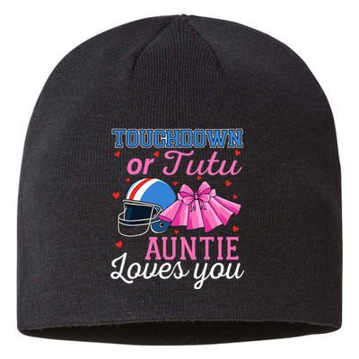 Touchdown Or Tutu Auntie Loves You Football Baby Shower Sustainable Beanie