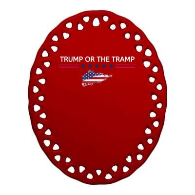 Trump Or The Tramp 2024 Vote Vance 2024 Ceramic Oval Ornament