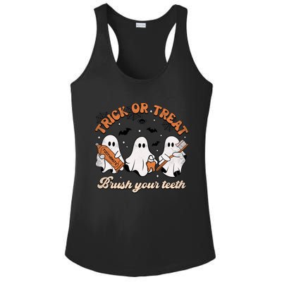 Trick Or Treat Brush Your Teeth Scary Groovy Halloween Gift Ladies PosiCharge Competitor Racerback Tank