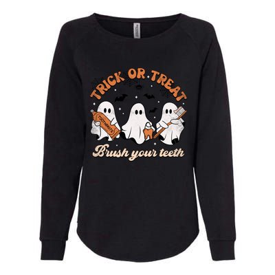 Trick Or Treat Brush Your Teeth Scary Groovy Halloween Gift Womens California Wash Sweatshirt