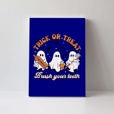 Trick Or Treat Brush Your Teeth Scary Groovy Halloween Gift Canvas