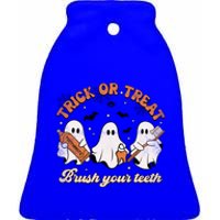 Trick Or Treat Brush Your Teeth Scary Groovy Halloween Gift Ceramic Bell Ornament