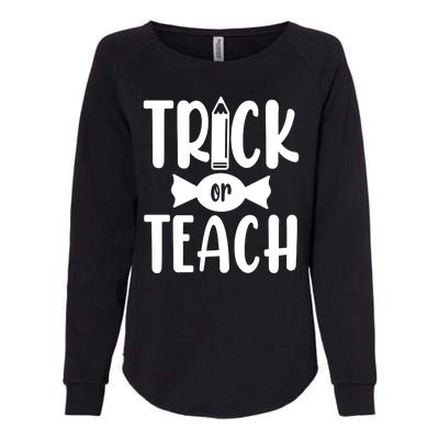 Trick Or Teach Halloween Teacher Womens California Wash Sweatshirt