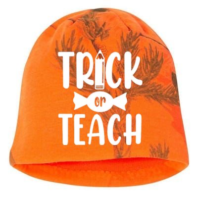 Trick Or Teach Halloween Teacher Kati - Camo Knit Beanie