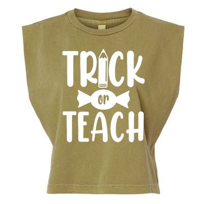 Trick Or Teach Halloween Teacher Garment-Dyed Women's Muscle Tee