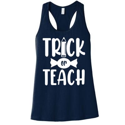 Trick Or Teach Halloween Teacher Women's Racerback Tank