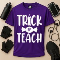 Trick Or Teach Halloween Teacher Cooling Performance Crew T-Shirt