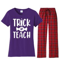 Trick Or Teach Halloween Teacher Women's Flannel Pajama Set