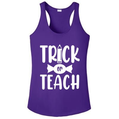 Trick Or Teach Halloween Teacher Ladies PosiCharge Competitor Racerback Tank