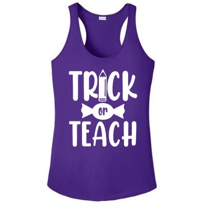 Trick Or Teach Halloween Teacher Ladies PosiCharge Competitor Racerback Tank