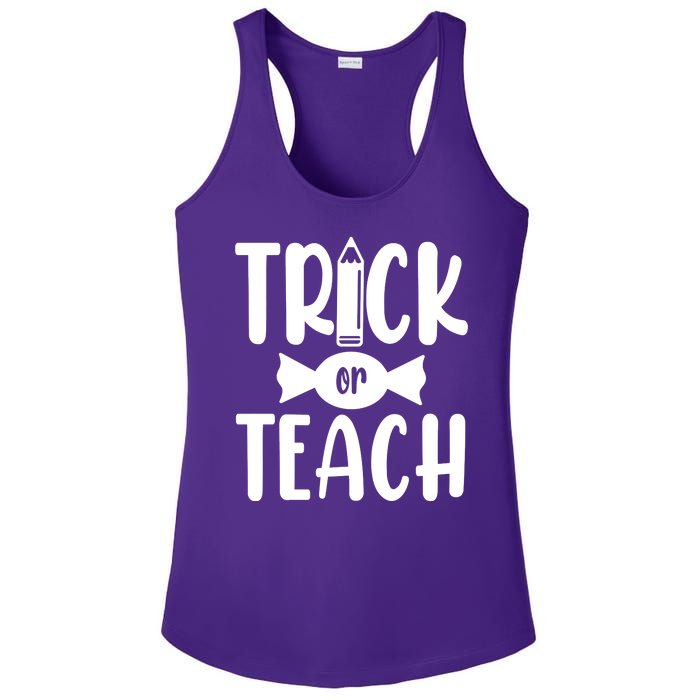 Trick Or Teach Halloween Teacher Ladies PosiCharge Competitor Racerback Tank