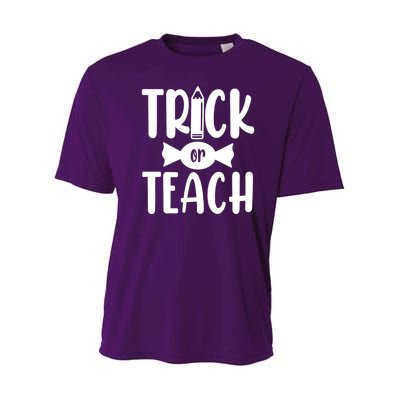Trick Or Teach Halloween Teacher Youth Performance Sprint T-Shirt