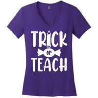 Trick Or Teach Halloween Teacher Women's V-Neck T-Shirt