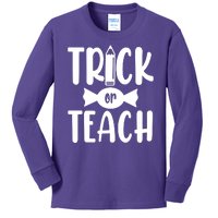 Trick Or Teach Halloween Teacher Kids Long Sleeve Shirt