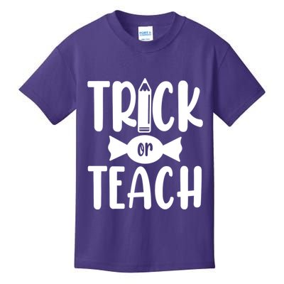 Trick Or Teach Halloween Teacher Kids T-Shirt