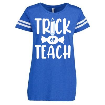 Trick Or Teach Halloween Teacher Enza Ladies Jersey Football T-Shirt