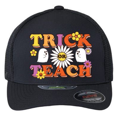 Trick Or Teach Teacher Halloween , Teacher Halloween Costume, Flexfit Unipanel Trucker Cap