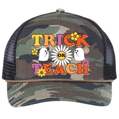 Trick Or Teach Teacher Halloween , Teacher Halloween Costume, Retro Rope Trucker Hat Cap