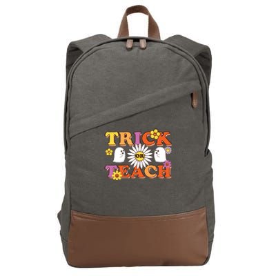 Trick Or Teach Teacher Halloween , Teacher Halloween Costume, Cotton Canvas Backpack