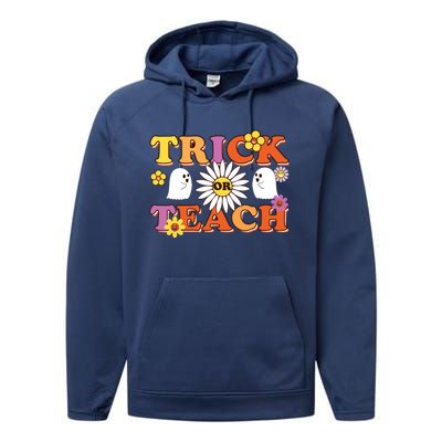 Trick Or Teach Teacher Halloween , Teacher Halloween Costume, Performance Fleece Hoodie