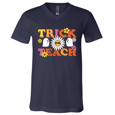 Trick Or Teach Teacher Halloween , Teacher Halloween Costume, V-Neck T-Shirt