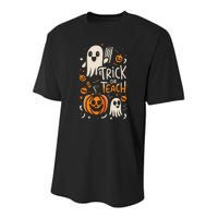 Trick Or Teach Halloween Teacher Youth Performance Sprint T-Shirt