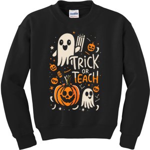 Trick Or Teach Halloween Teacher Kids Sweatshirt