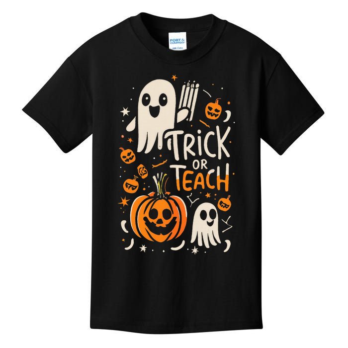 Trick Or Teach Halloween Teacher Kids T-Shirt